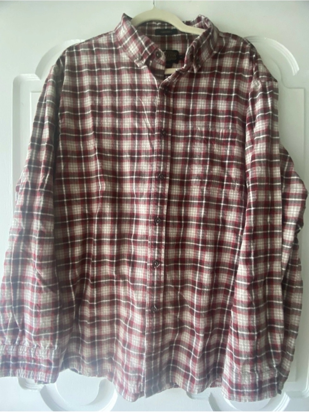 Pendleton Somerset Shirt Mens XL Red Plaid Long Sleeve Button Down Cotton Wool